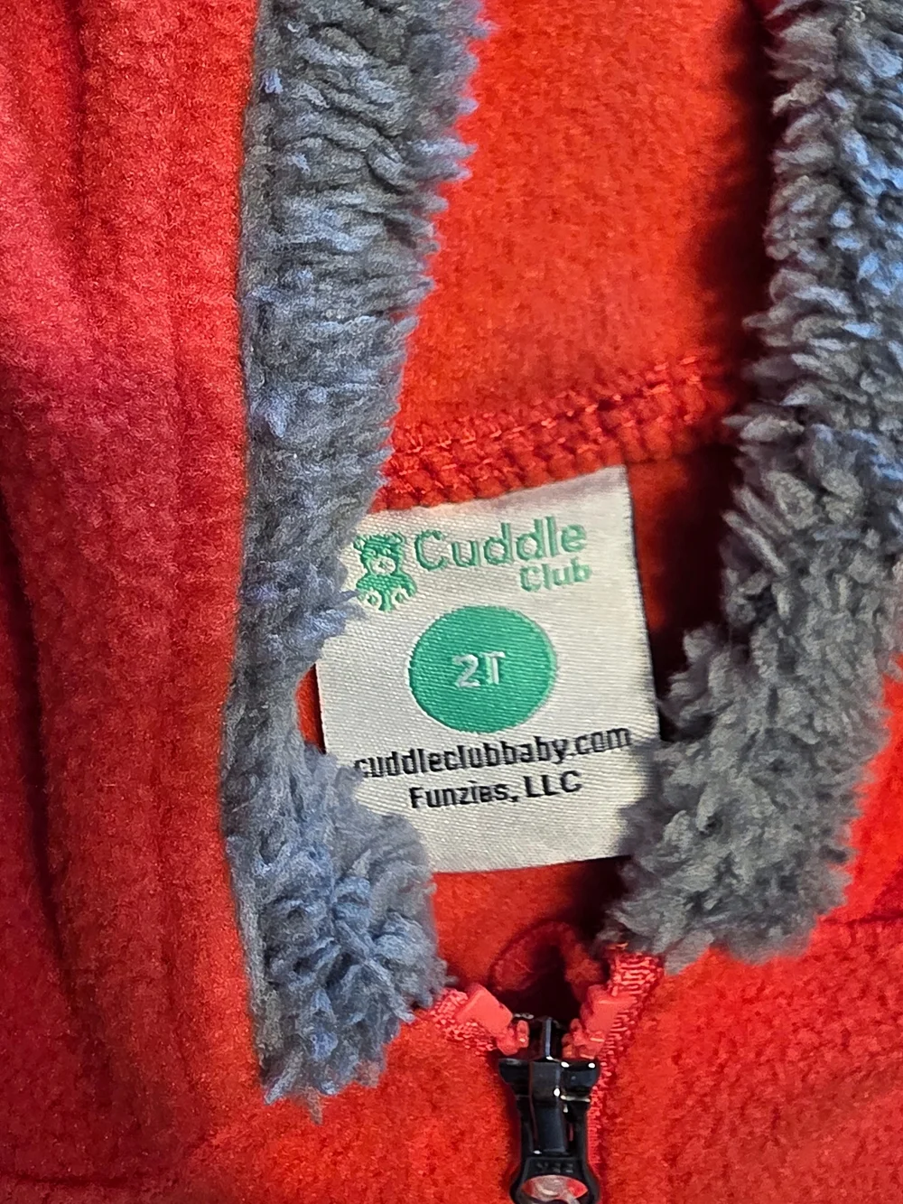 Cuddle Club - Cozy Red Fleece Toddler Bunting Suit with Bear Ears